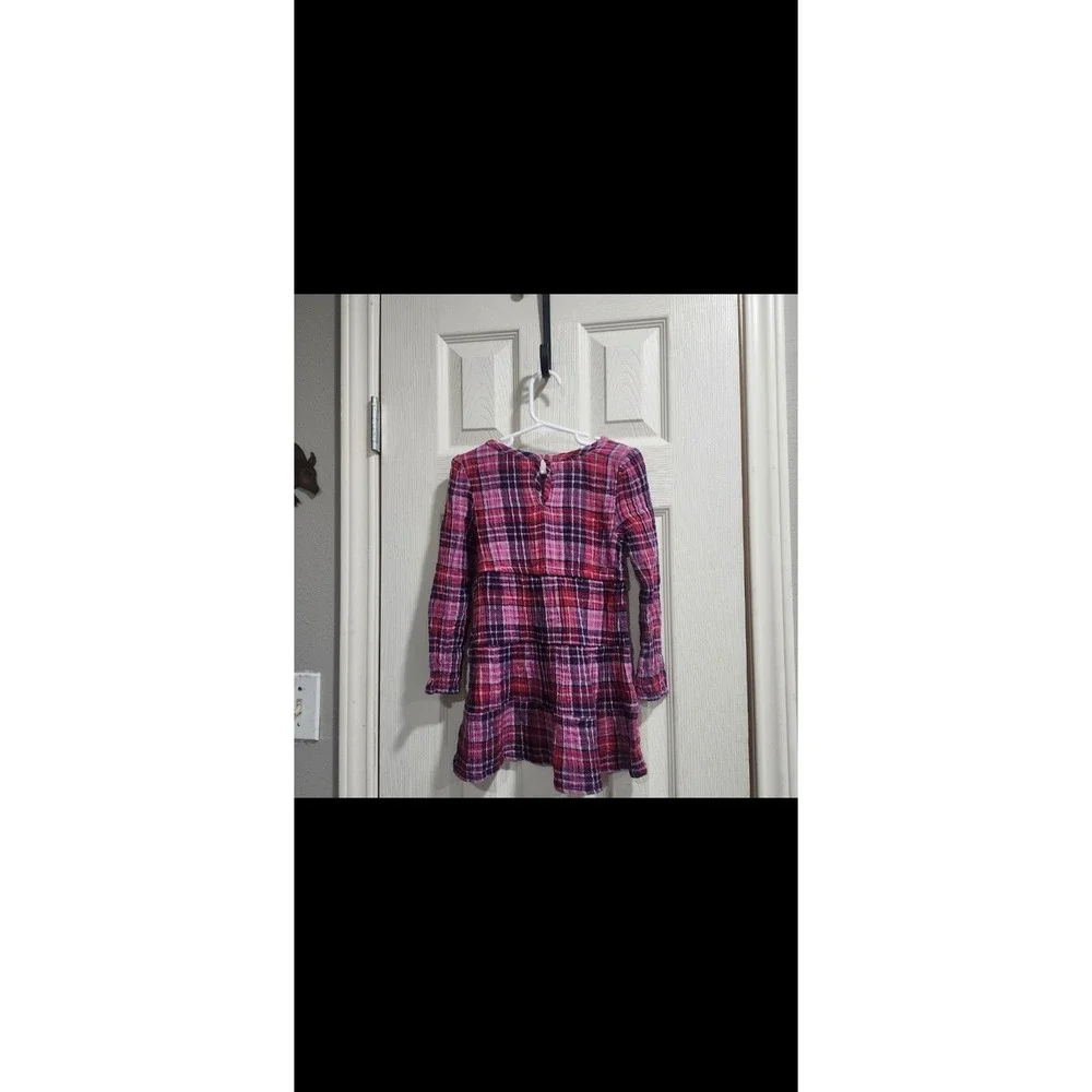 Dip‎  Girls Plaid Dress 4T Pink Purple Long Sleeve Empire Waist Cotton
